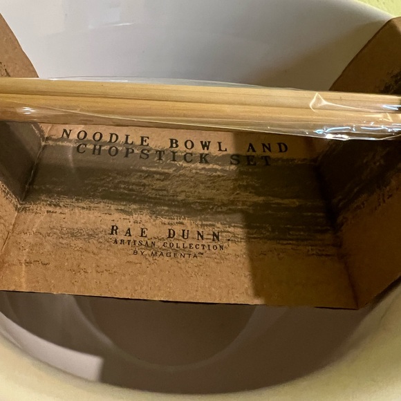 Rae Dunn “YUMMY” noodle bowl and chopsticks set. - Picture 7 of 8